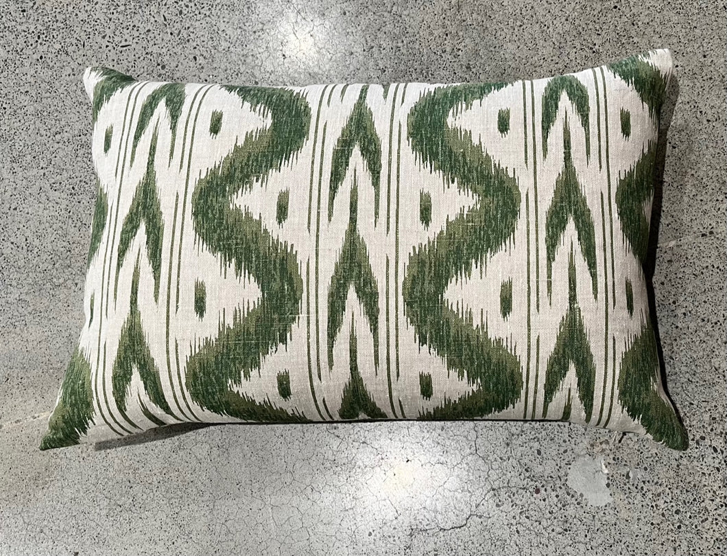 Cushion | Batavia Green Ikat Linen
