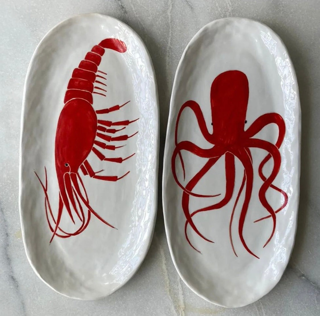 XL Oval Sea Themed Octopus Platter - Thumbnail 3