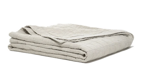 100% Linen Quilted Coverlet