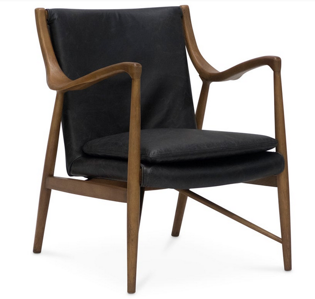 Danish Occasional Leather Chair | Black